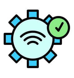 Laptop Wireless Icon Flat