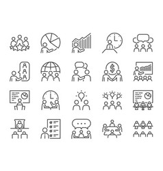 Meeting Line Icon Set