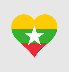 Myanmar Heart Flag Burma Burmese Love Banner Icon