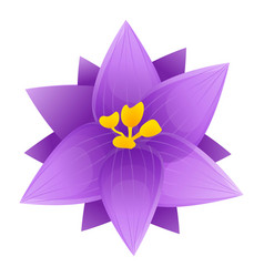 Violet Crocus Icon Cartoon Style