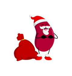 Cartoon Christmas Bean Character With Gift Bag