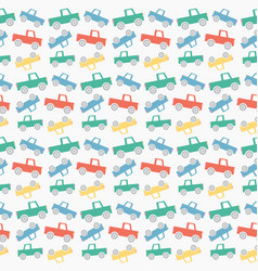 Flat Car Multicolor Seamless Pattern