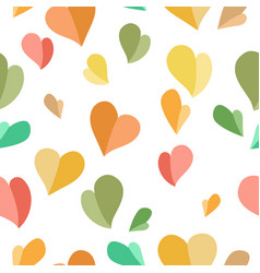 Green Yellow And Red Shaded Hearts Pattern