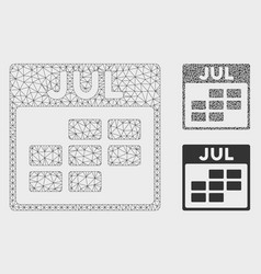 July Calendar Grid Mesh Carcass Model