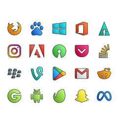 20 Social Media Icon Pack Including Apps Vine