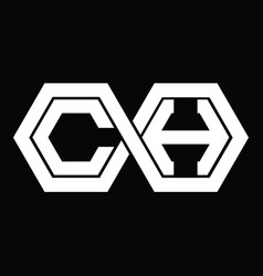 Ch Logo Monogram With Hexagon Template