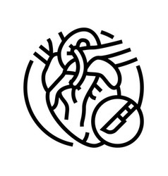 Heart Bypass Surgery Line Icon