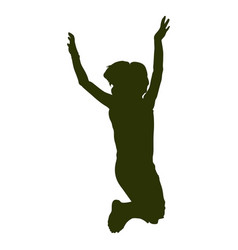 Girl Cheering Silhouette