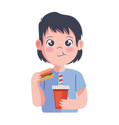 Kid Eating A Burger