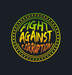 Fight Against Corruption Lettering Typography