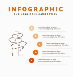 Direction Board Camping Sign Label Infographics