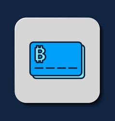 Filled Outline Credit Card With Bitcoin Icon