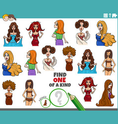 One Of A Kind Activity With Cartoon Girls