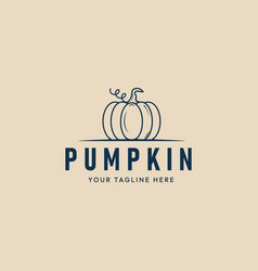 Pumpkin Fruit Line Art Logo Minimalist