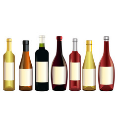 Wine Bottles Isolated On White Background