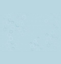 Blue Hexagonal Molecule Structure Background Vector Image