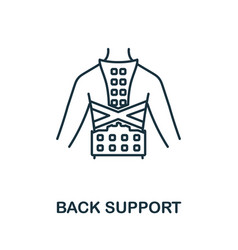 Back Support Line Icon Monochrome Simple