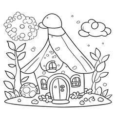 Beautiful Fairy House Coloring Page