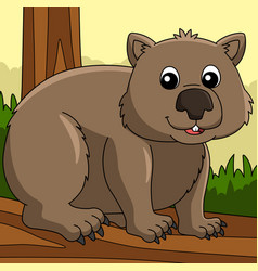 Wombat Animal Colored Cartoon