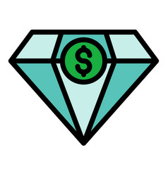 Diamond Money Broker Icon Color Outline