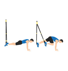 Man Doing Trx Suspension Strap Mountain Climber