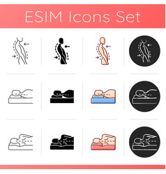 Poor Posture Problems Icons Set