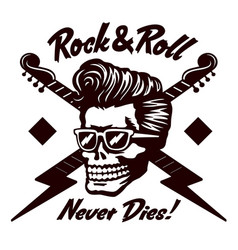 Rock N Roll Skull With Rockabilly Hairstyle