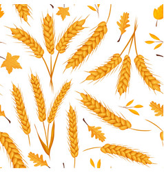 Seamless Autumn Pattern Of Wheat Ears And Yellow