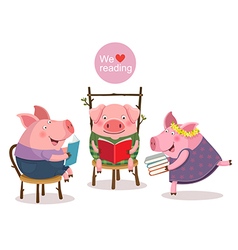 Three Little Pigs Reading A Book