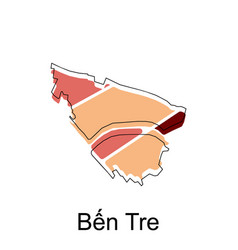 Map Of Ben Tre Modern Outline High Detailed