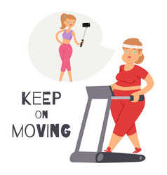 Keep On Moving Background With Fat Women Sporty