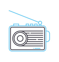 Radio Station Line Icon Outline Symbol