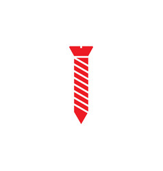 Red Single Screw Abstract Icon