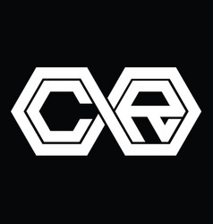 Cr Logo Monogram With Hexagon Template