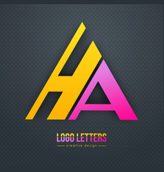 Design Of The Letters H And A Logo Template