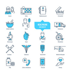 Healthcare Thin Line Icons Pictograph And Symbol