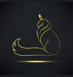 Maine Coon Cat Icon With Gold Color