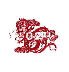 Monochrome Red Dragon Symbol Of New Year