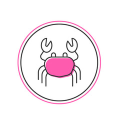 Filled Outline Crab Icon Isolated On White