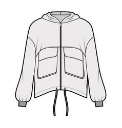 Zip-up Hooded Paneled Track Jacket Technical