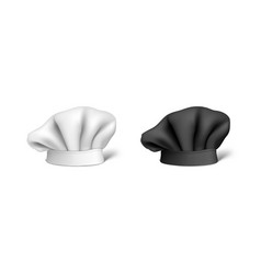 3d Black And White Chef Hat Isolated On White