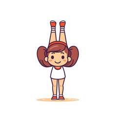 Cute Little Girl Doing Gymnastic Exercises