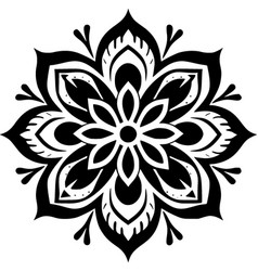 Mandala - Black And White Isolated Icon