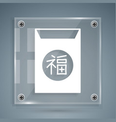 White Chinese New Year Icon Isolated On Grey