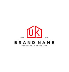 Letter Uk Home Logo Design Concept