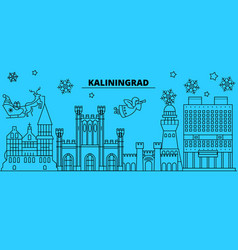 Russia Kaliningrad City Winter Holidays Skyline