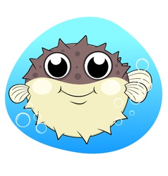 Cute Blow fish cartoon Royalty Free Vector Image