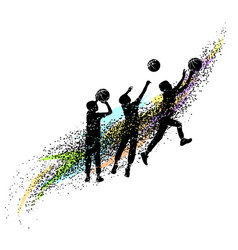 Basketball Silhouettes Dynamic