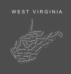 West Virginia Map Silhouette