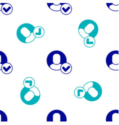 Blue Worker Icon Isolated Seamless Pattern On